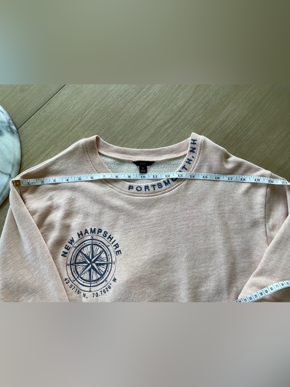 J. Crew New Hampshire Sweatshirt with Navy Compass Print - Picture 6 of 9